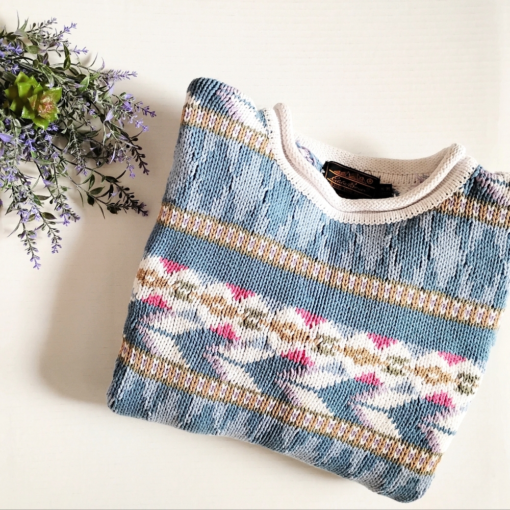 Vintage 90's Eddie Bauer Geometric Pattern Sweater